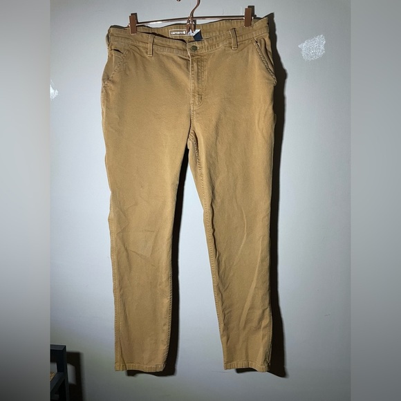 Carhartt Women's Work Pants Rugged Flex Relaxed Fit Brown Size 14 - Picture 1 of 5
